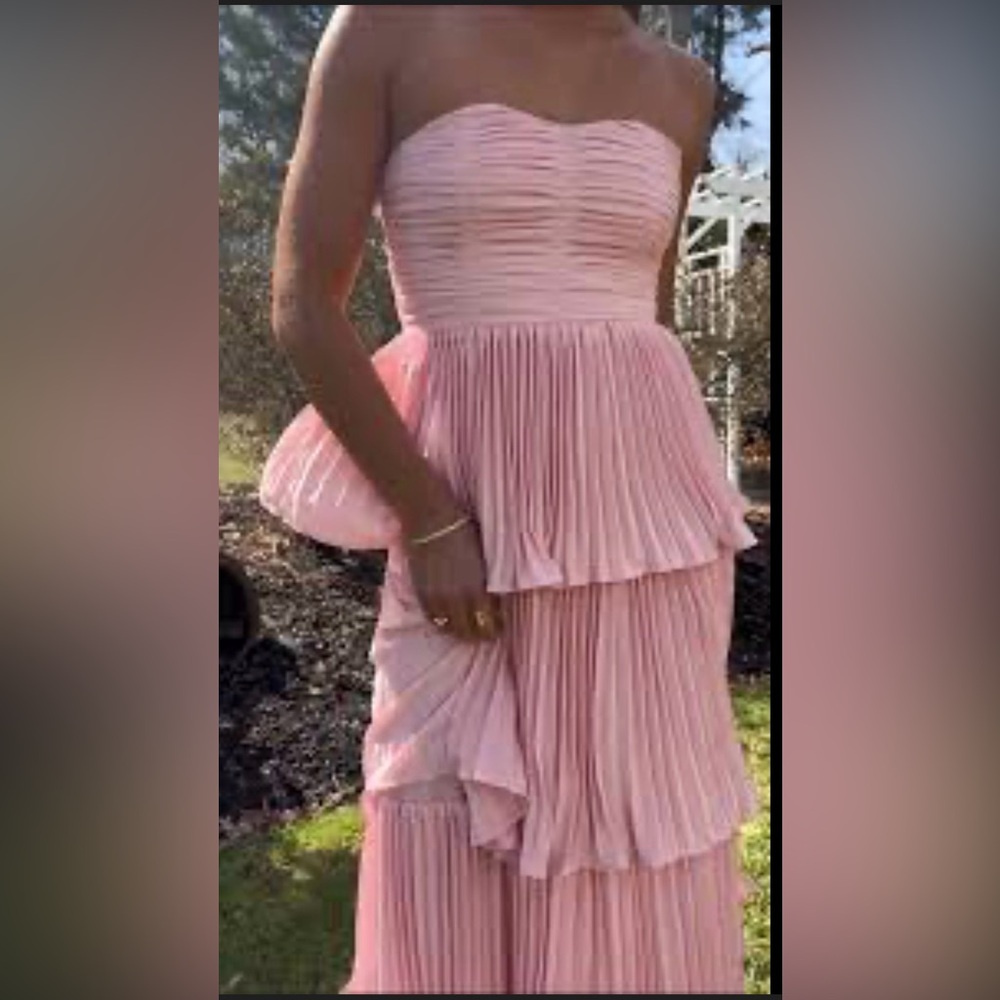 American Eagle Pink strapless tiered maxi dress Sz XS